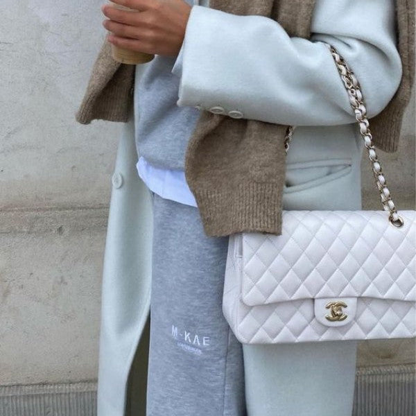Premium quality white jumbo sling bag with box