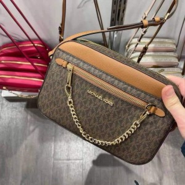 Jet set brown crossbody sling bag with box