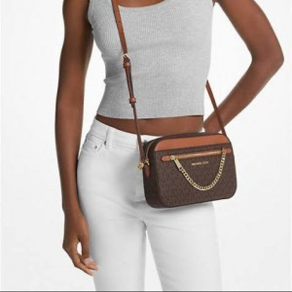 Jet set brown crossbody sling bag with box