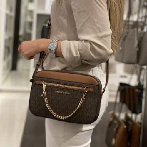 Jet set brown crossbody sling bag with box