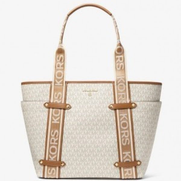 Maeve large white tote bag with dust bag