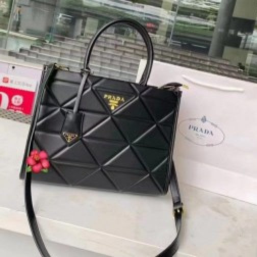 Leather black tote bag with dust cover & dust bag