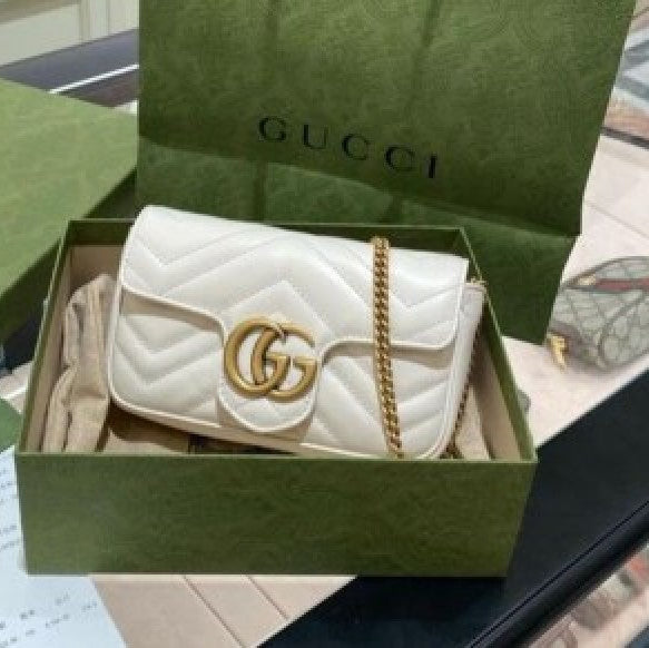 Marmont mini white sling bag premium quality with og box