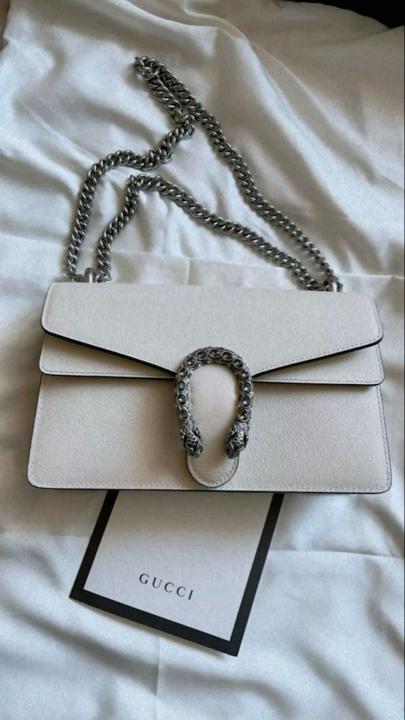 Dionysus large size white shoulder bag with doublebox