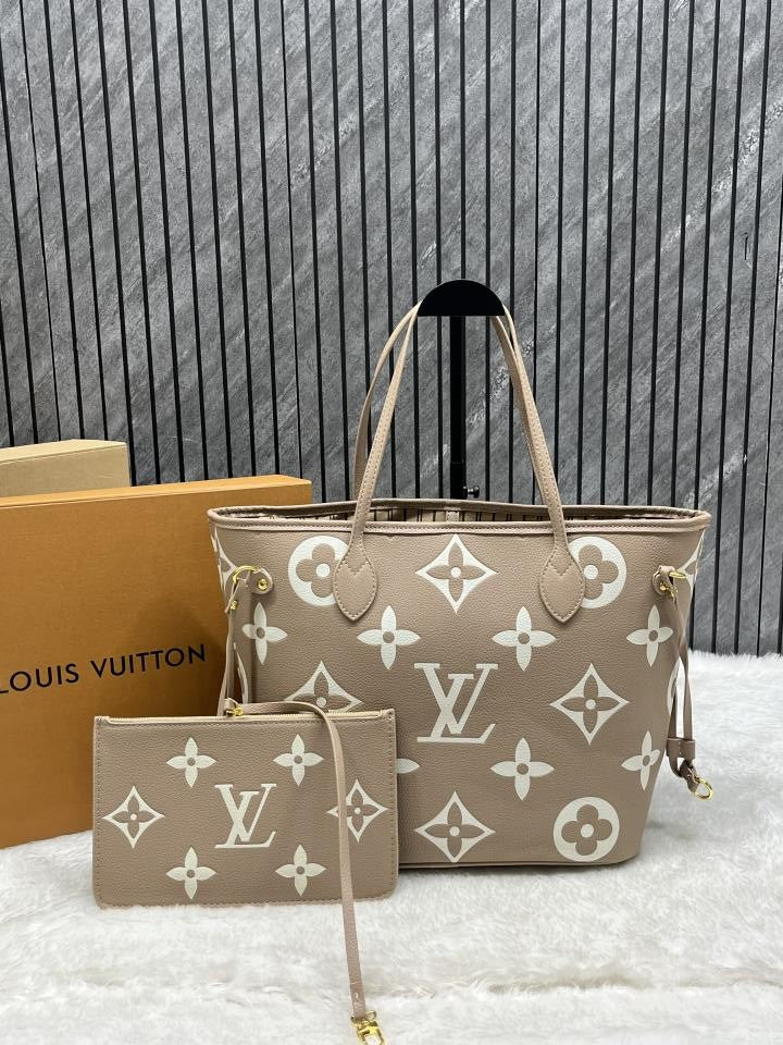 Neverfull monogram beige empreinte with doublebox