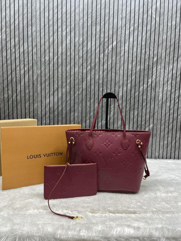 Neverfull monogram maroon empreinte with doublebox