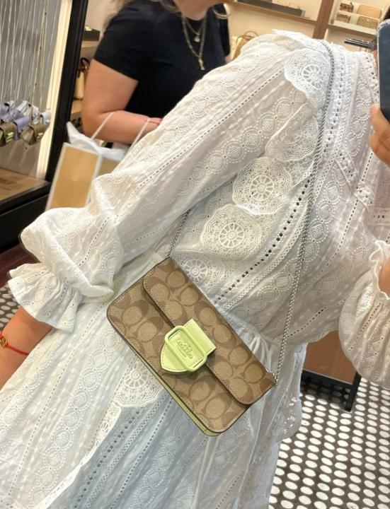 Morgan beige mini highend crossbody with doublebox