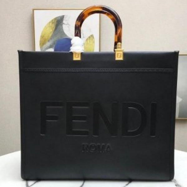 Ladies trendy leather black handbag big size