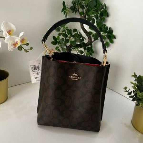 Premium quality bucket dark brown bag with double box