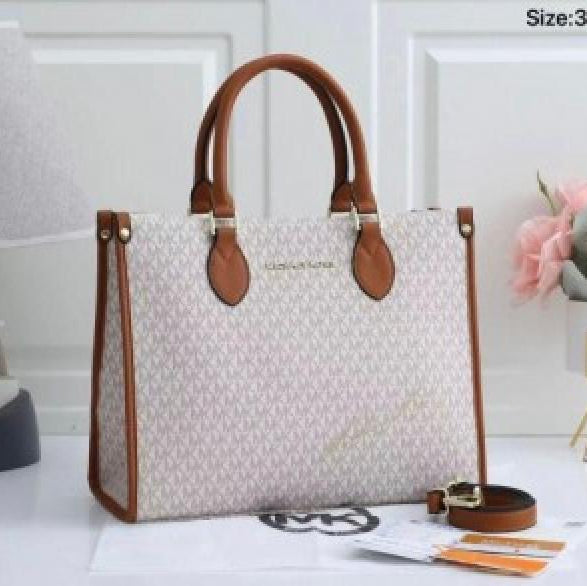 Premium quality white tote bag with dust cover