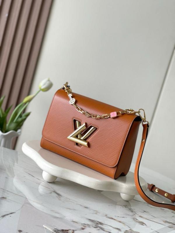 Twist mm brown shoulderbag with doublebox