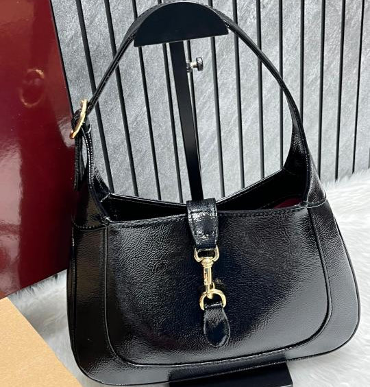 Jackie black large shoulder bag with doublebox