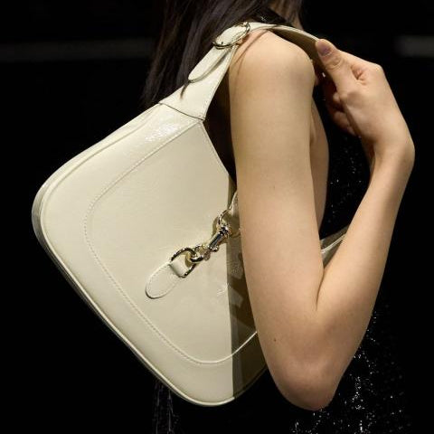 Jackie White large shoulder bag with doublebox