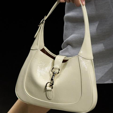 Jackie White large shoulder bag with doublebox