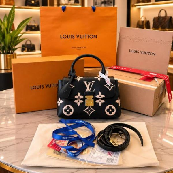 Madelene MM bicolor black handbag with Double Box Dustbag
