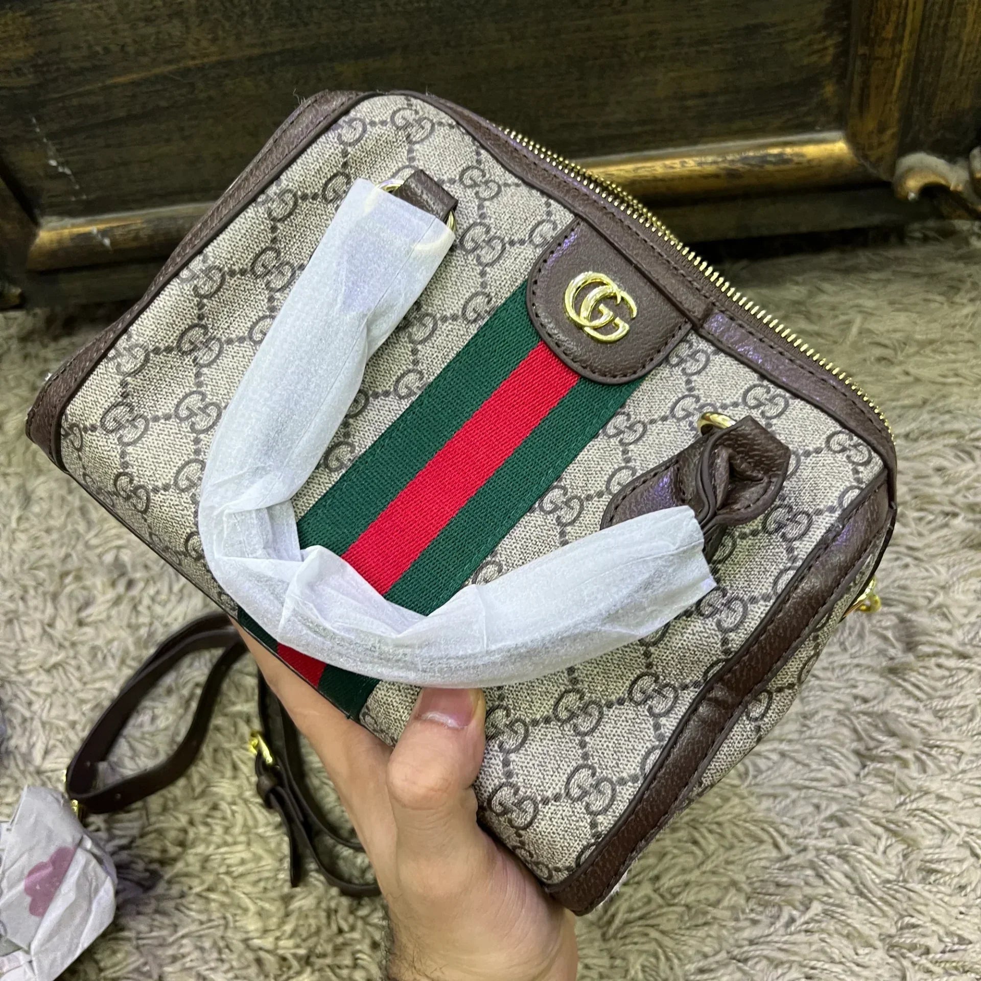 Ophidia speedy handbag with dust cover