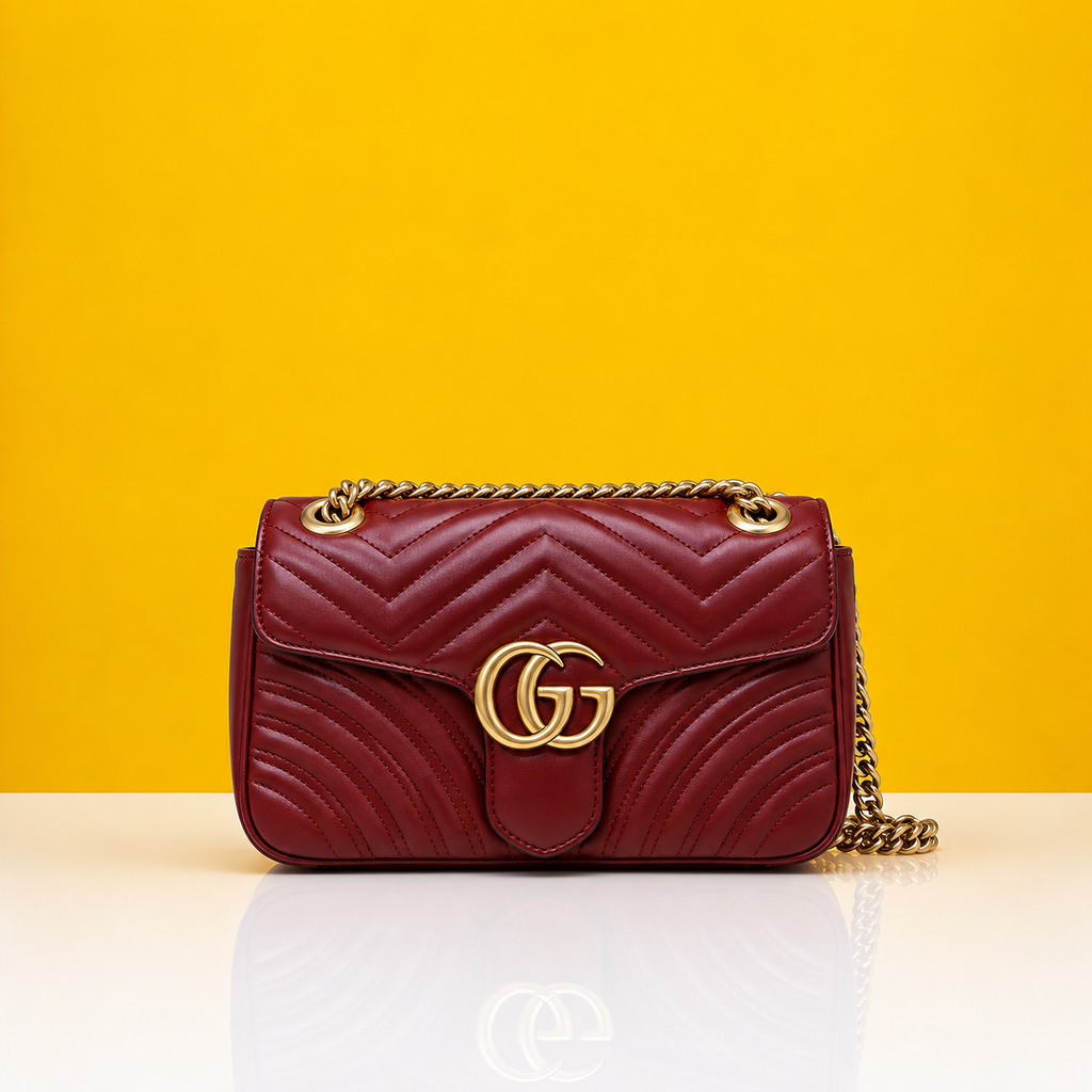 Marmont maroon shoulder bag premium qality with doublebox