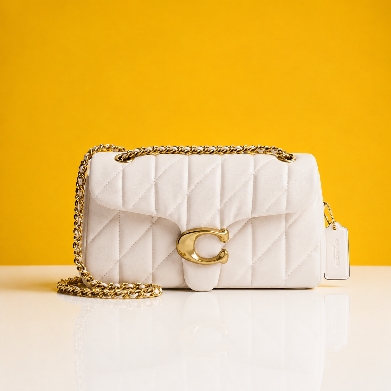 Tabby pillow quilting white shoulder bag with doublebox