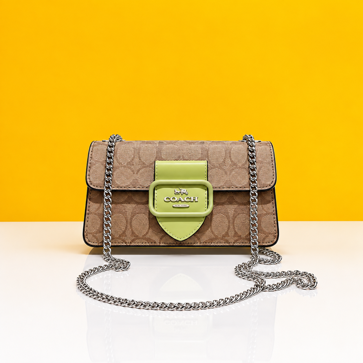 Morgan beige mini highend crossbody with doublebox