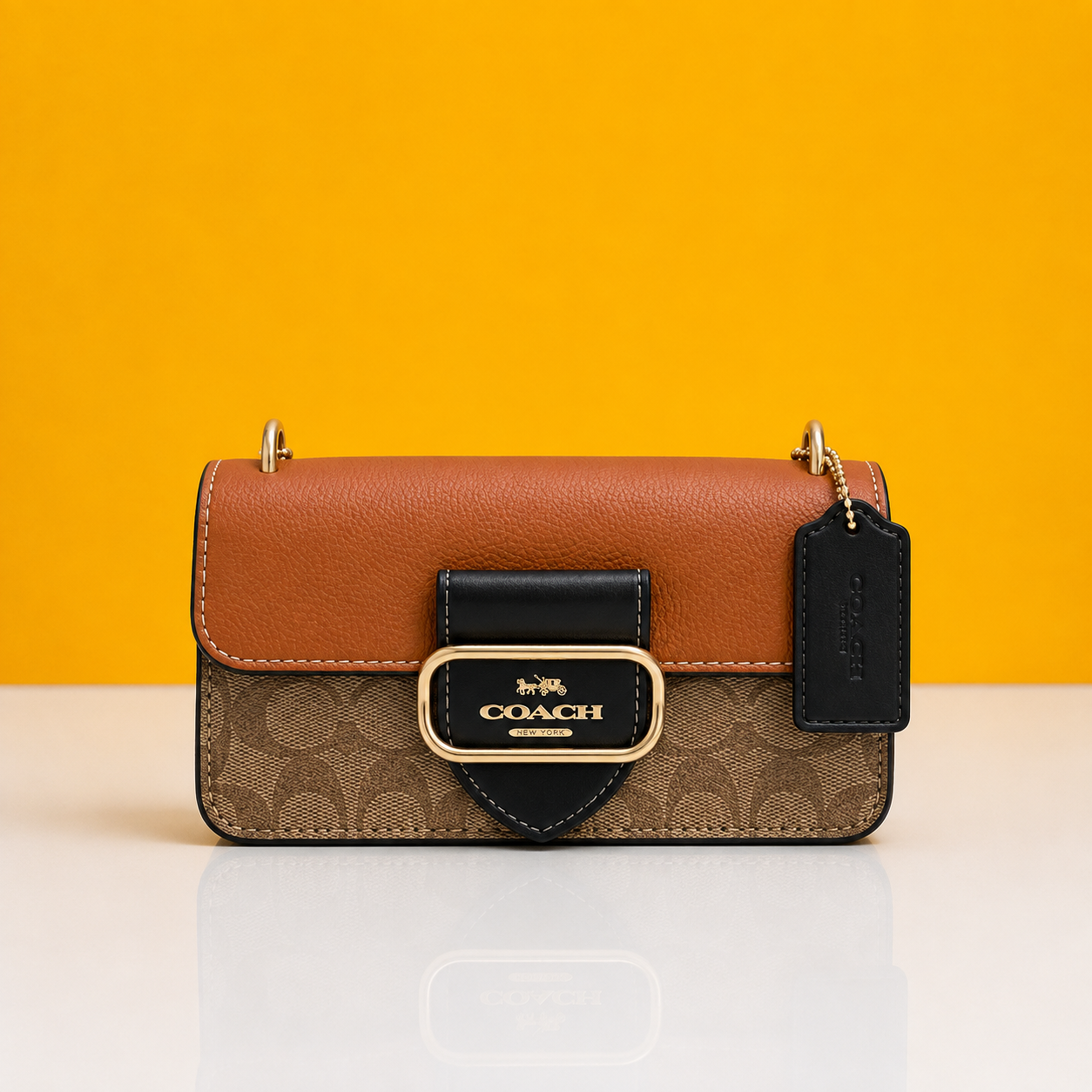Morgan brown mini highend crossbody with doublebox