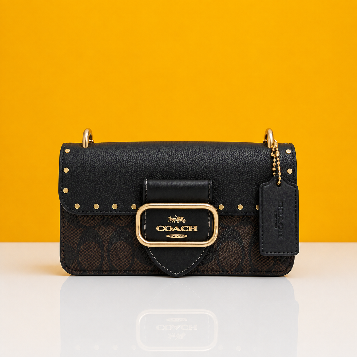 Morgan black mini highend crossbody with doublebox