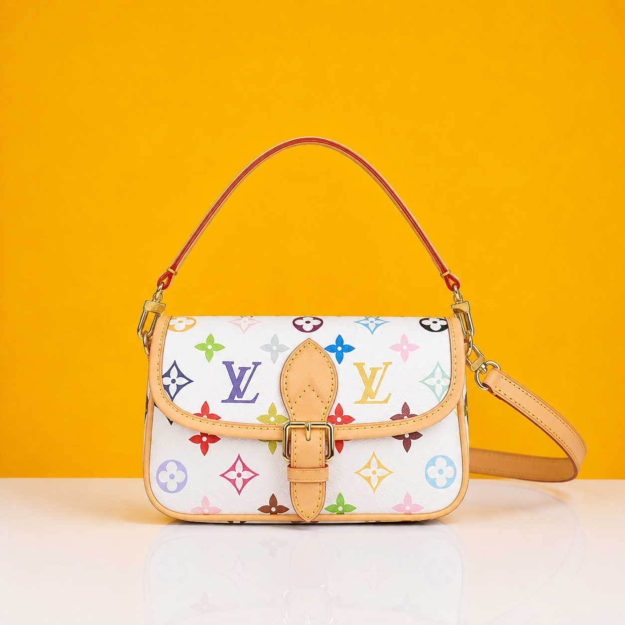 Diane nano white mono bag with doublebox