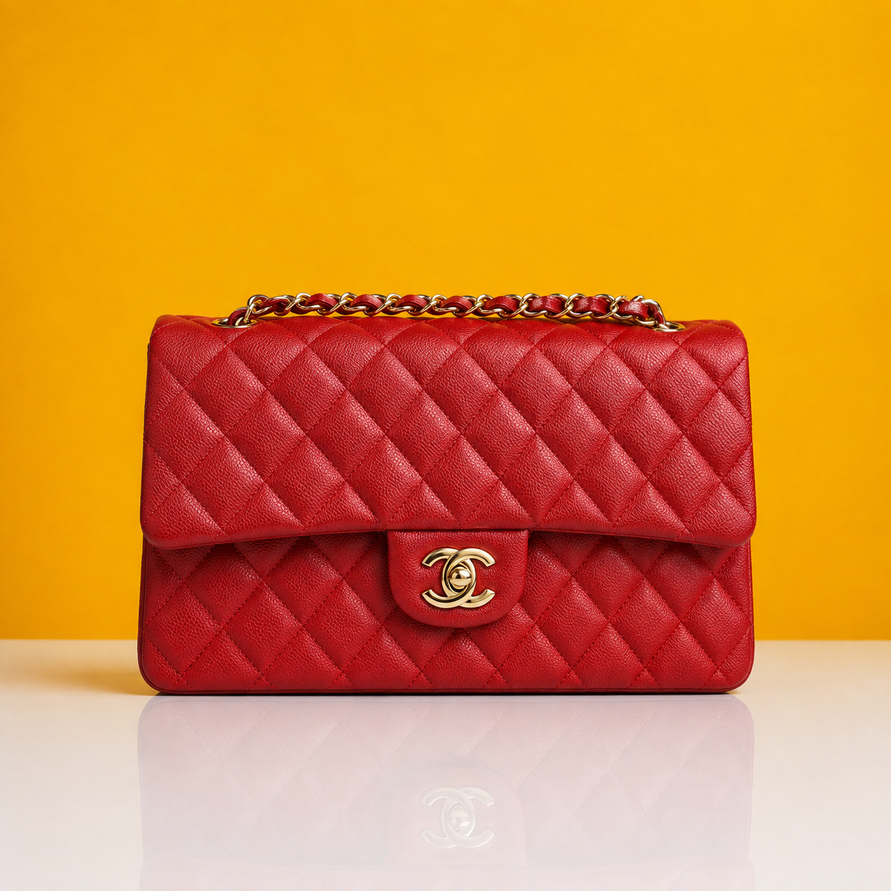 Premium quality red jumbo sling bag with box