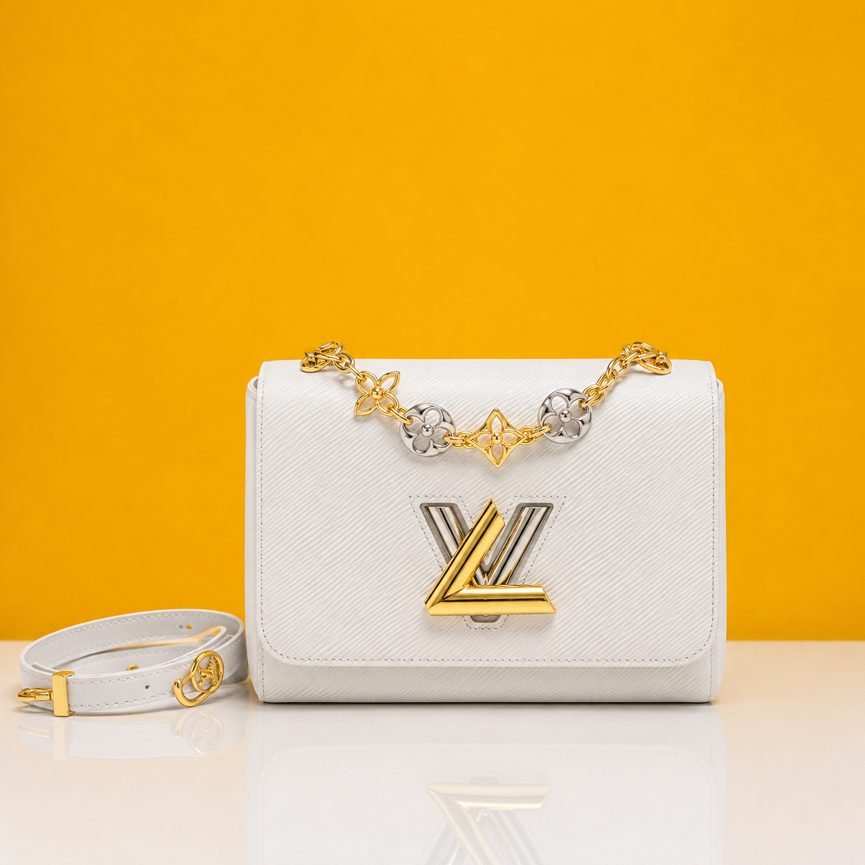 Twist mm white shoulderbag with doublebox