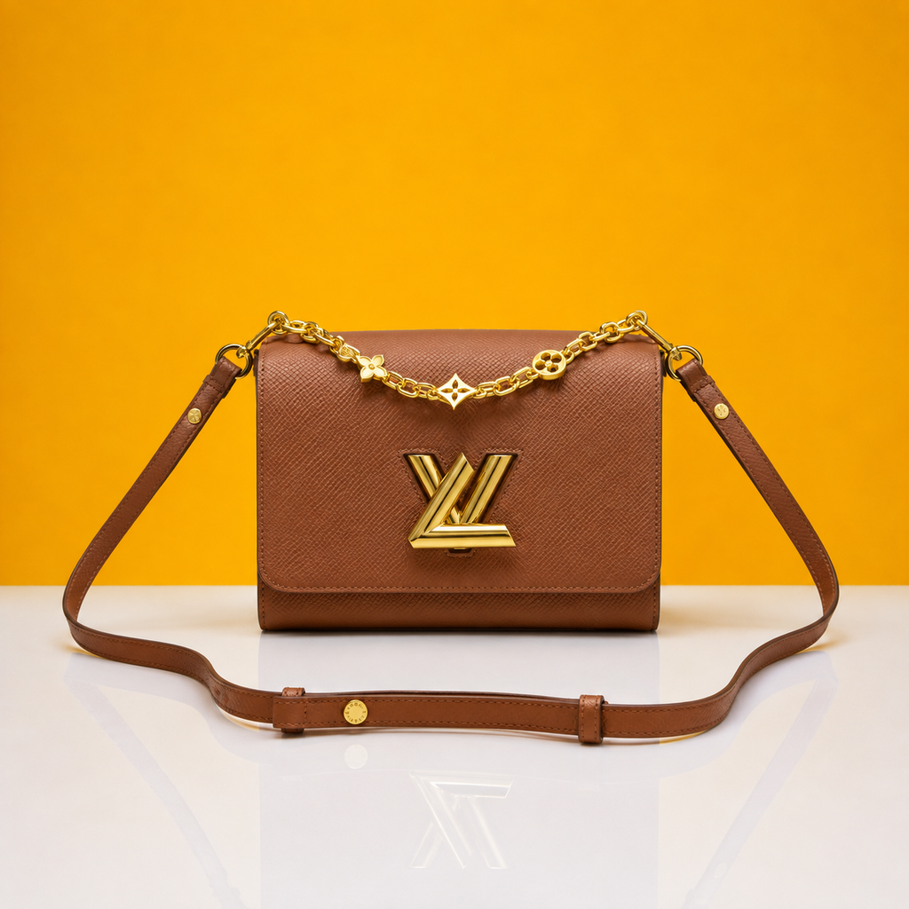 Twist mm brown shoulderbag with doublebox