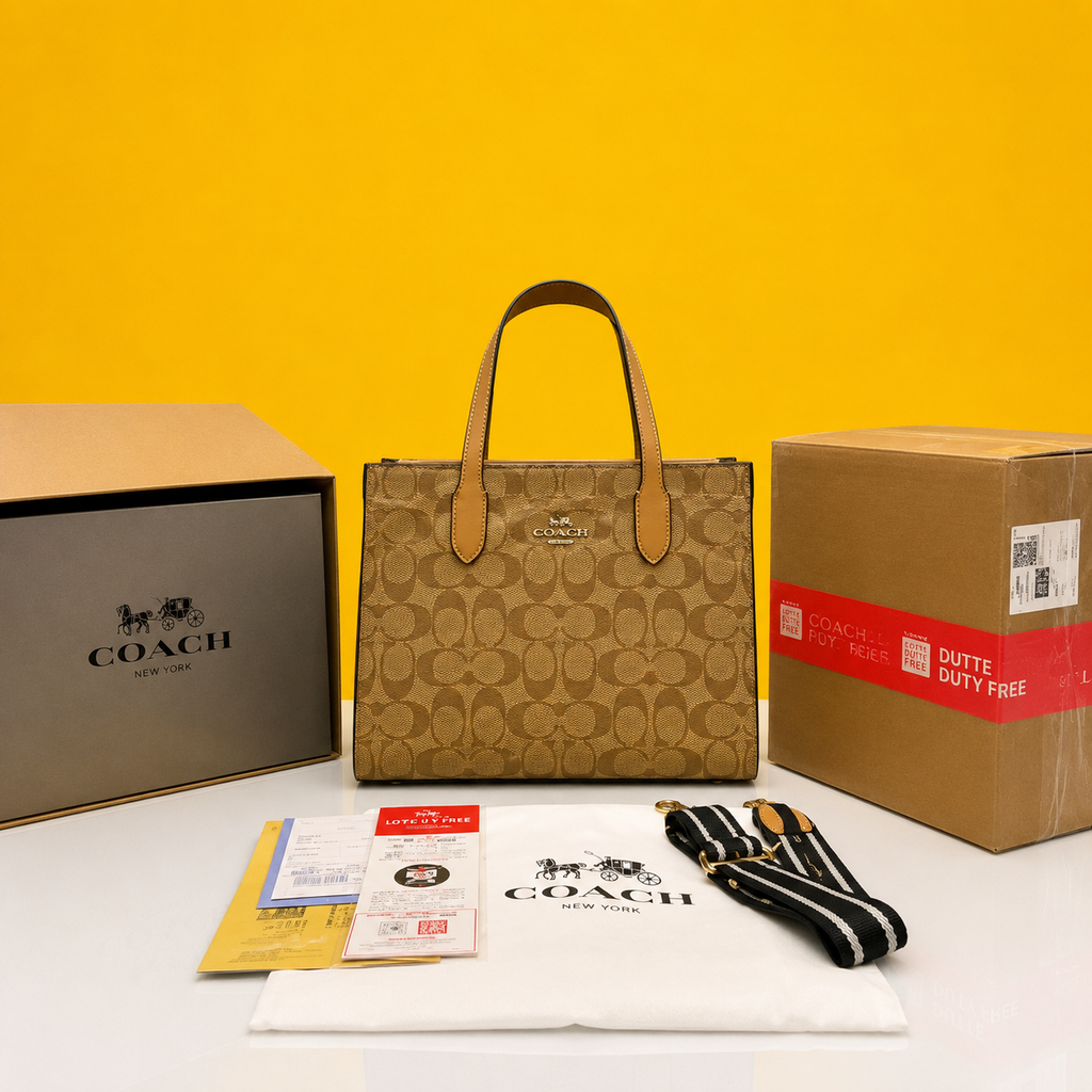 Field tote with double box and dust bag with premium quality