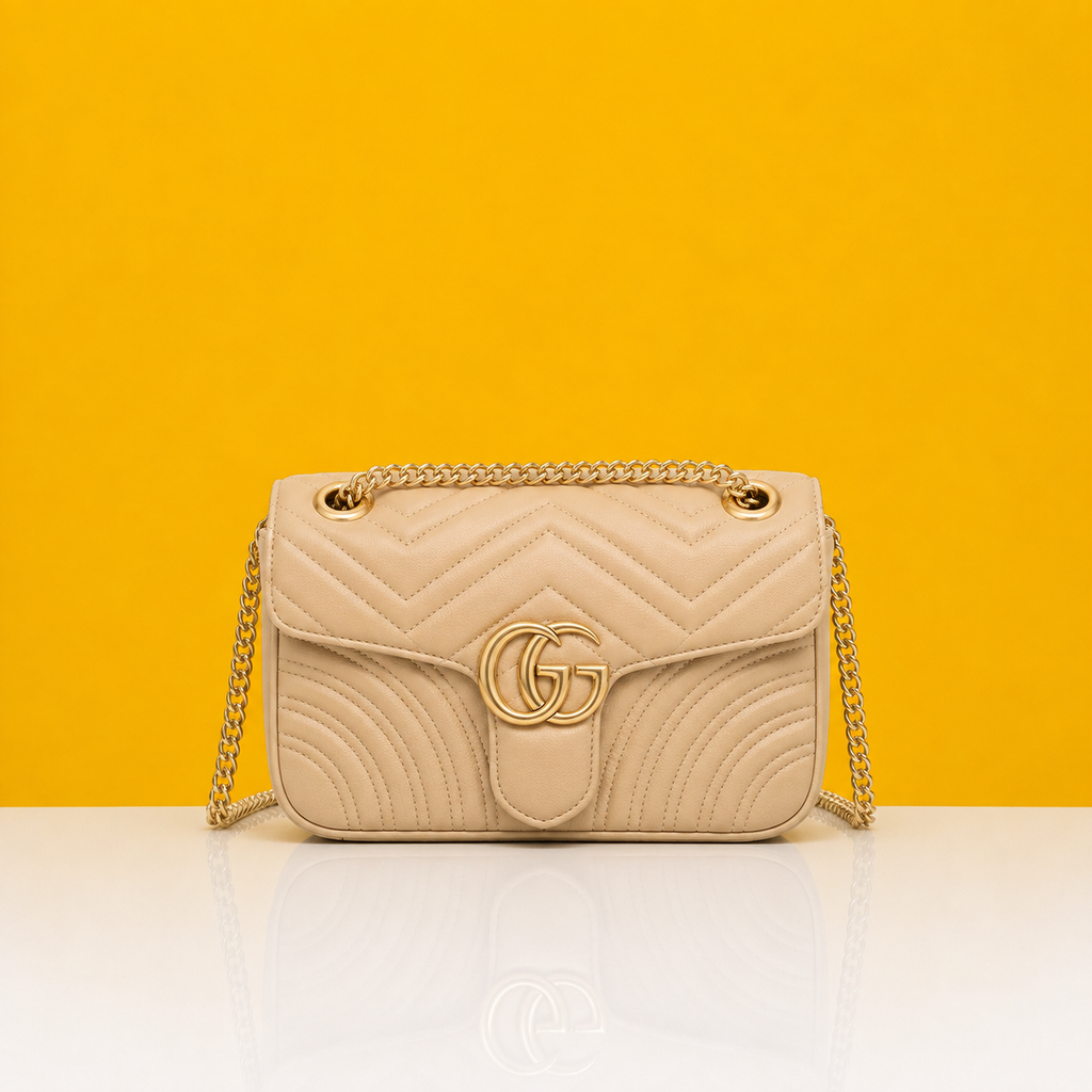 Marmont beige shoulder bag premium qality with doublebox
