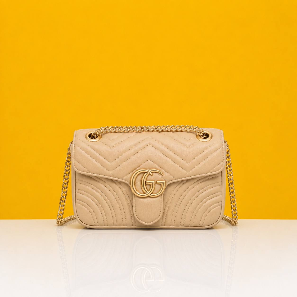 Marmont beige shoulder bag premium qality with doublebox