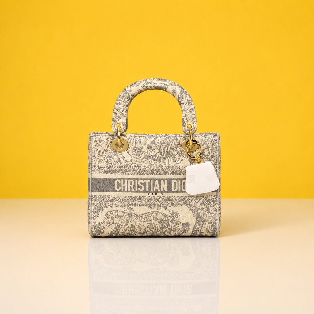 Lady embroidery gray bag with doublebox