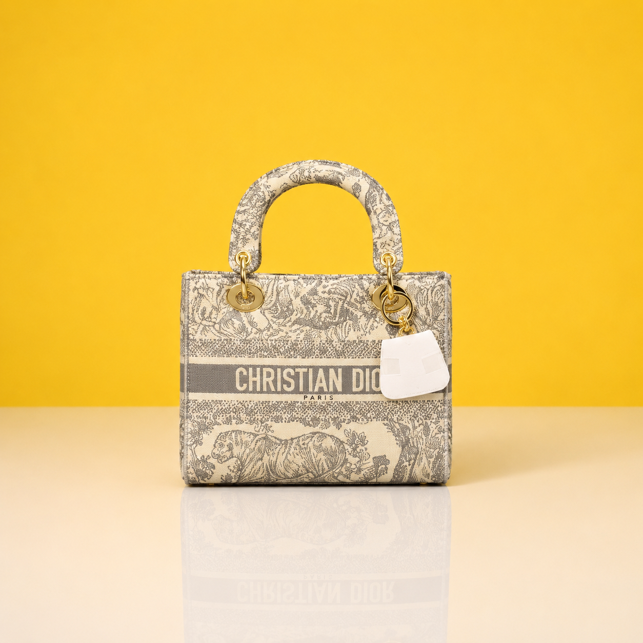 Lady embroidery gray bag with doublebox