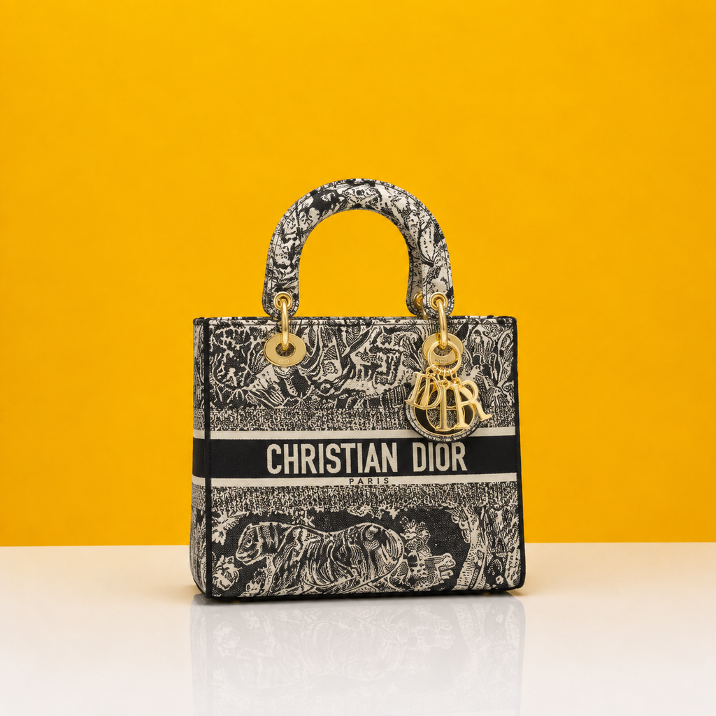 Lady embroidery black bag with doublebox