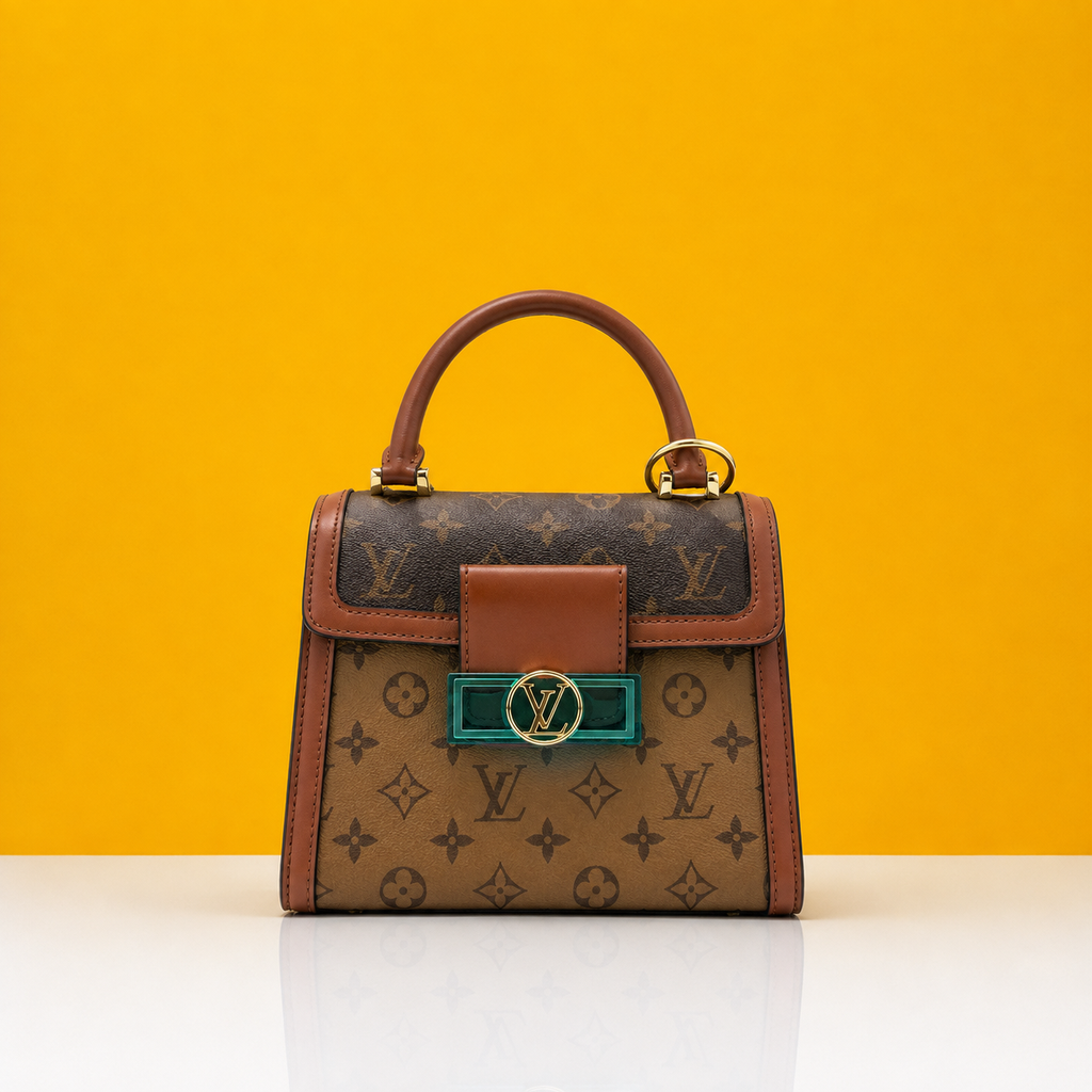 Dauphine top handle bag with doublebox