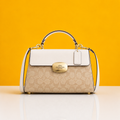 Eliza signature top handle white bag with doublebox