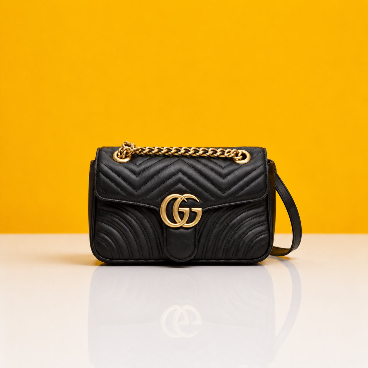 Marmont black shoulder bag premium qality with doublebox