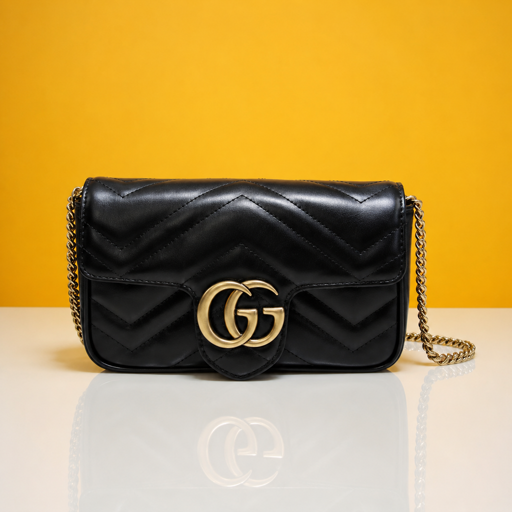 GG mini marmont black highend quality bag with doublebox