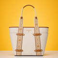 Maeve large white tote bag with dust bag