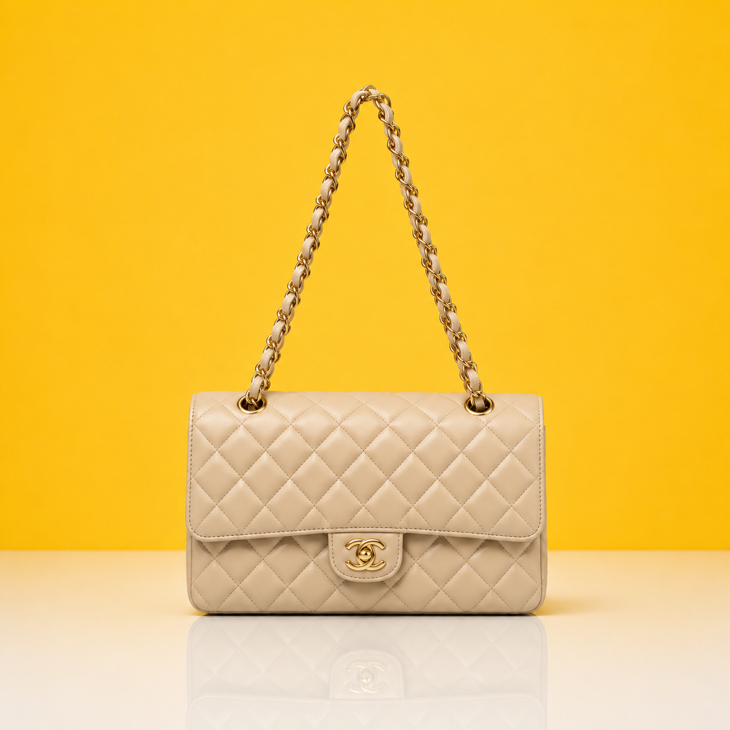 Premium quality beige jumbo sling bag with box