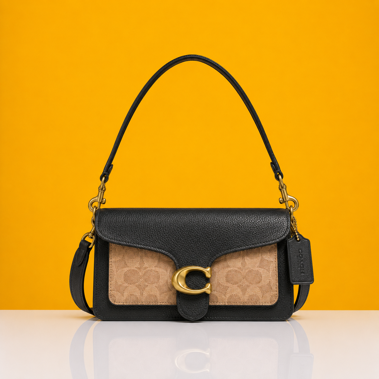 Tabby black & beige shoulder bag with box