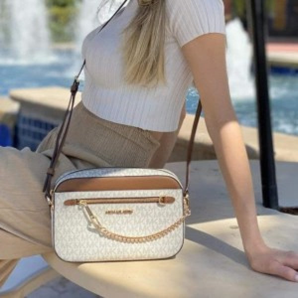 Jet set white crossbody sling bag with box