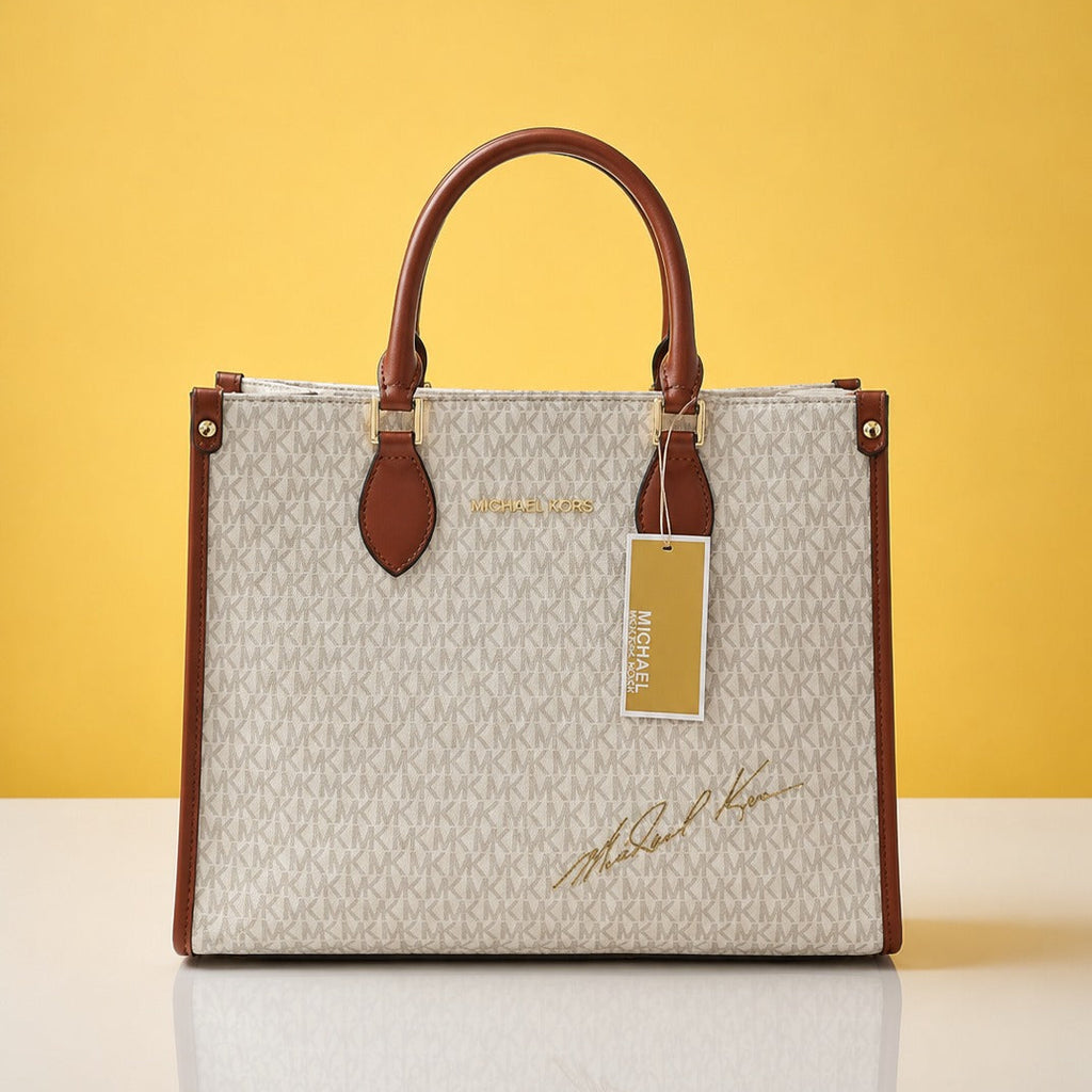 Premium quality white tote bag with dust cover