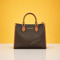 Premium quality brown tote bag with dust cover