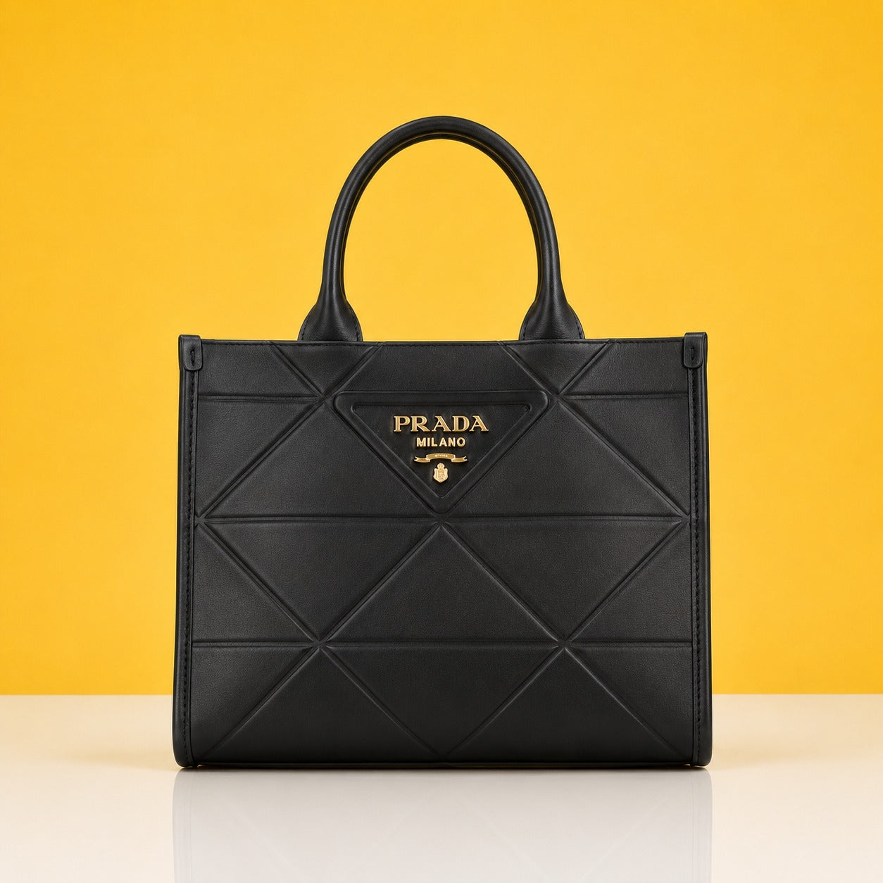 Leather black tote bag with dust cover & dust bag