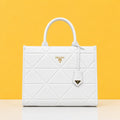 Leather white tote bag with dust cover & dust bag