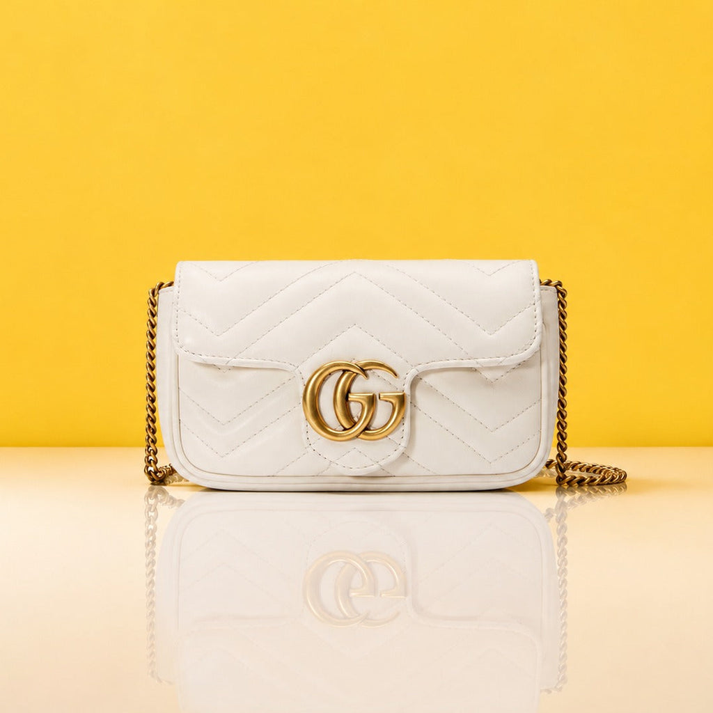 Marmont mini white sling bag premium quality with og box