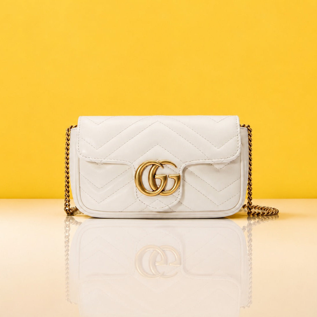 Marmont mini white sling bag premium quality with og box