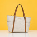 Sullivan large zipper white tote bag